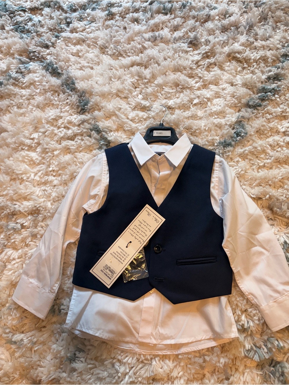 Ollie’s Place Classic White Button-Down Shirt with vest and pants set - NWT